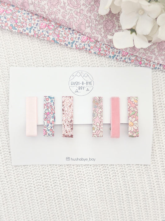 Liberty Hair Clip Set - Baby Pink