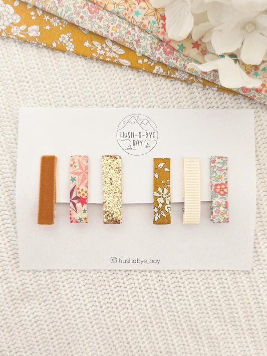 Liberty Hair Clip Set - Mustard