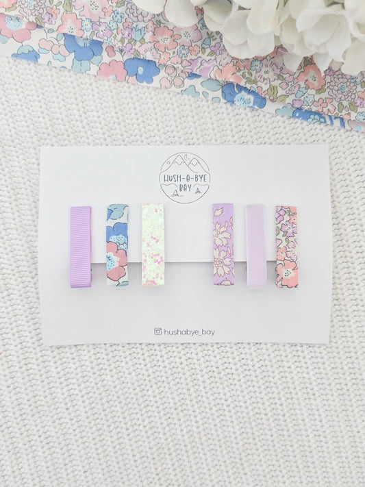 Liberty Hair Clip Set - Mid Pink