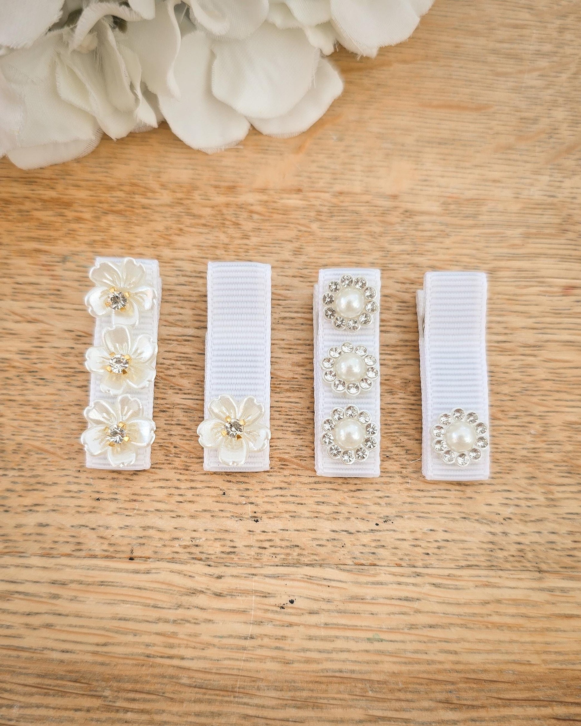 Christening Hair Clips, Flower Girl Hair Clips, Flower Girl Hair Accessories, Jewelled Hair Clips, Sparkly Clips, Pearl Clips, Rhinestone