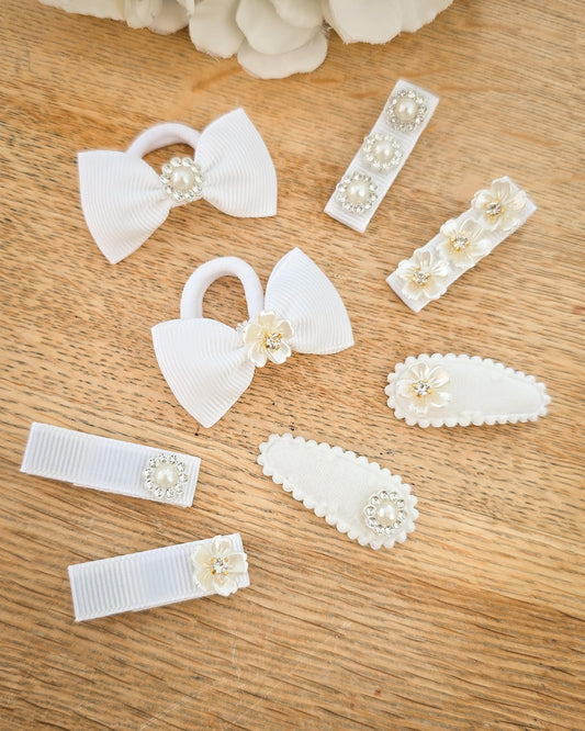Christening Hair Clips, Flower Girl Hair Clips, Flower Girl Hair Accessories, Jewelled Hair Clips, Sparkly Clips, Pearl Clips, Rhinestone