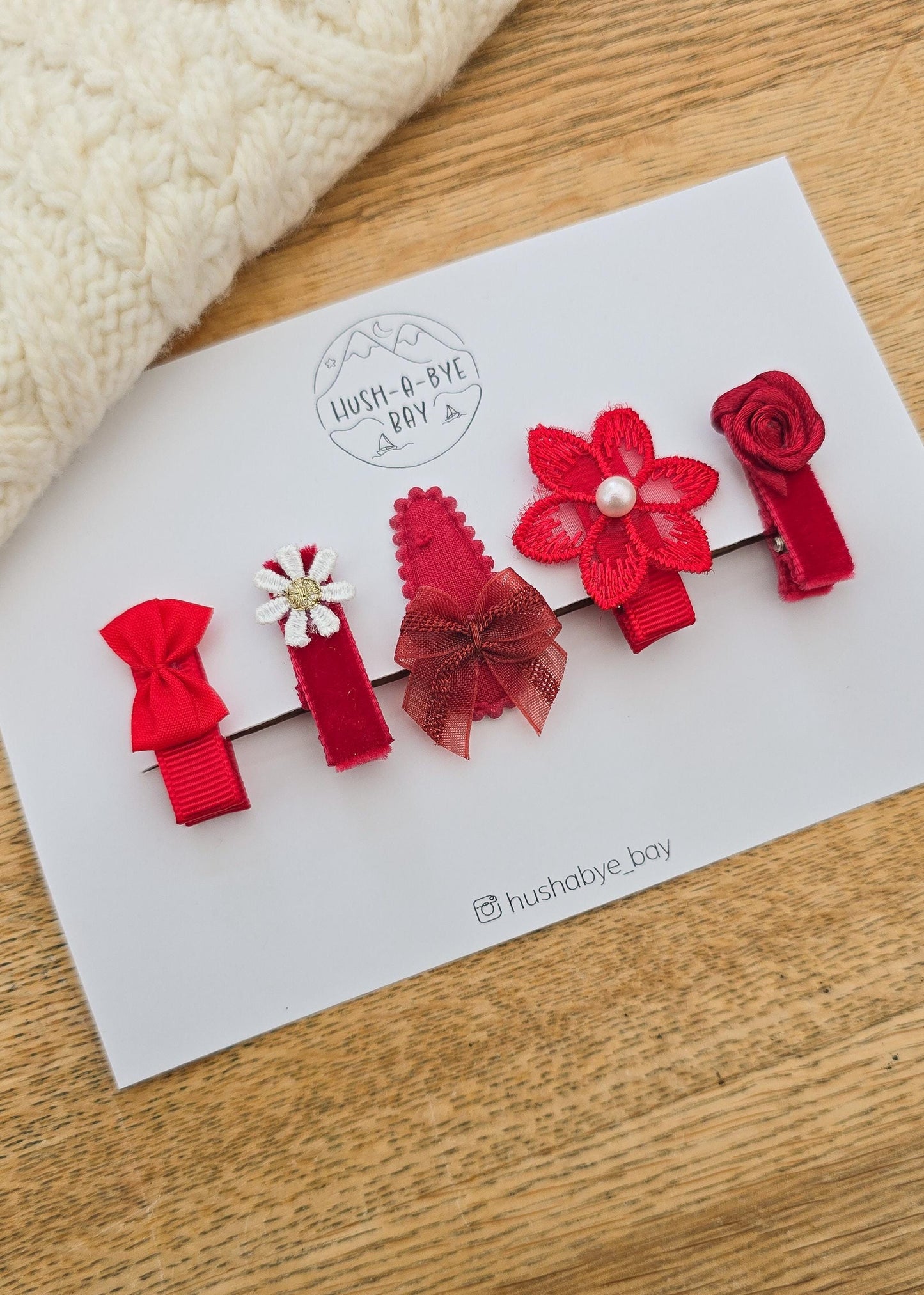 Christmas Baby First Hair Clips, Red Baby Hair Clips, Fully Lined Clips, Baby Fringe Clips, Tiny Hair Clips, Gentle Clips, Soft Hair Clips