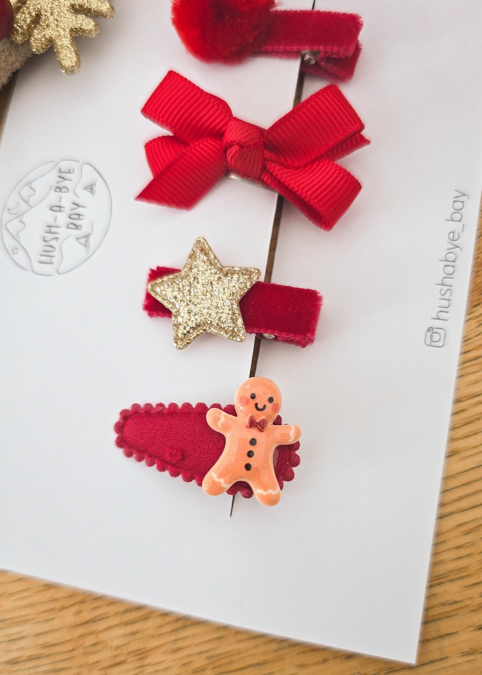 Christmas Baby First Hair Clips, Red Baby Hair Clips, Fully Lined Clips, Baby Fringe Clips, Tiny Hair Clips, Gentle Clips, Soft Hair Clips