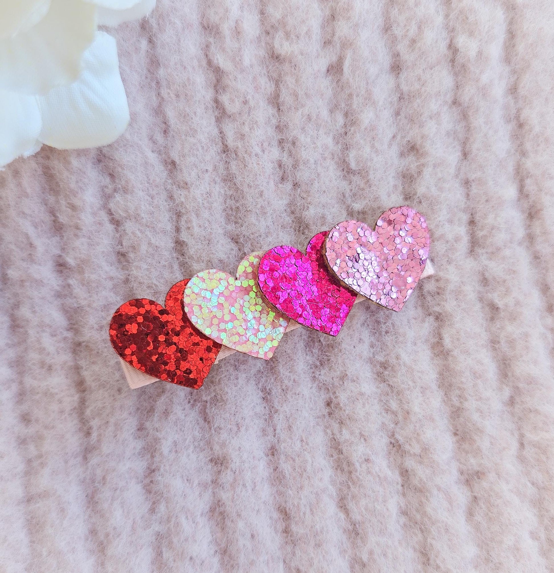Valentines Heart Hair Clip, Valentines Gift for Girls, Sparkly Hearts Hair Clip, Baby Hair Clips, Girls Valentines Ideas, Heart Hair Clips