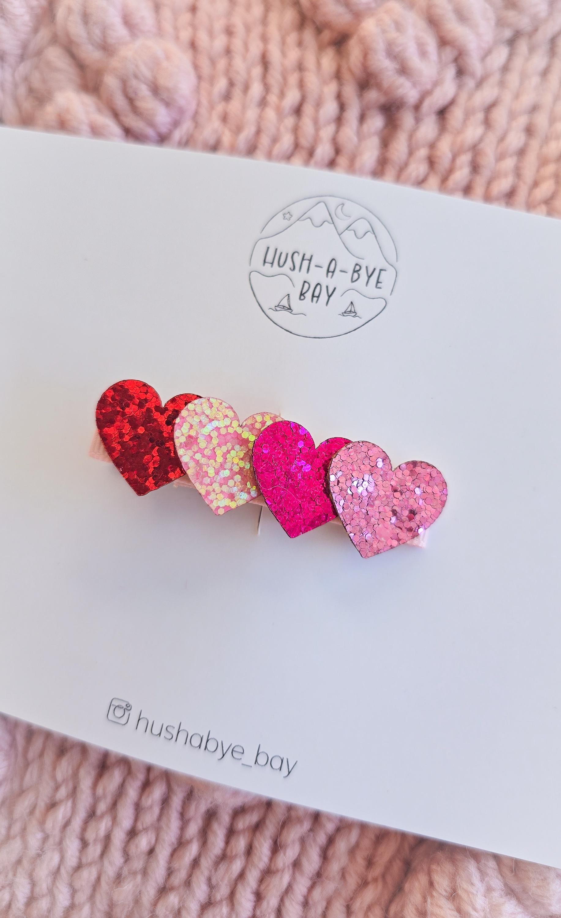 Valentines Heart Hair Clip, Valentines Gift for Girls, Sparkly Hearts Hair Clip, Baby Hair Clips, Girls Valentines Ideas, Heart Hair Clips