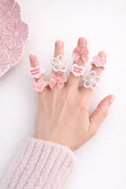 Set of Valentines Baby Hair Bobbles, Baby Hair Ties, Toddler Hair Bands, Soft Hair Bands, Mini Hair Bobbles, Baby Girl Valentines Gift