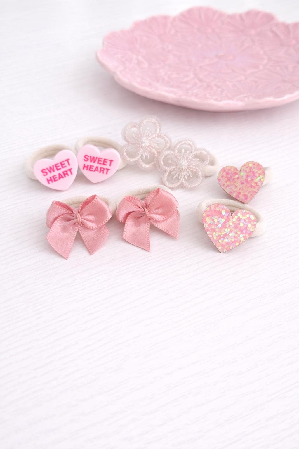 Set of Valentines Baby Hair Bobbles, Baby Hair Ties, Toddler Hair Bands, Soft Hair Bands, Mini Hair Bobbles, Baby Girl Valentines Gift