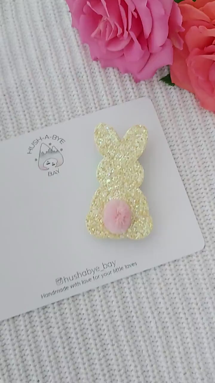 Easter Hair Clip, Bunny Hair Clip, Rabbit Hair Clip, Toddler Hair Clip, Easter Bunny, Sparkly Bunny, Girls Easter Gift, Easter Barrette