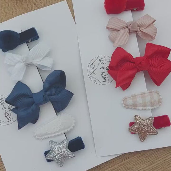 Baby First Hair Clips, Baby Christmas Hair Clips, Fully Lined Clips, Christmas Hair Clips, Festive Hair Clip Set, Toddler Clips