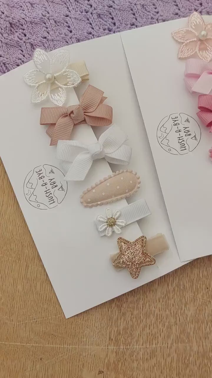 Baby First Hair Clips, Baby Hair Clips, Fully Lined Clips, Baby Fringe Clips, Tiny Hair Clips, Toddler Clips, Gentle Clips, Hair Clip Set