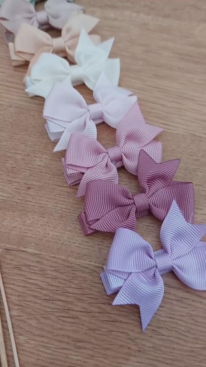 Baby Bows, Baby Hair Clips, Girls Bows, Lined Hair Clips, Baby Fringe Clips, First Hair Bows, Toddler Hair Clips, Gentle Hair Clips