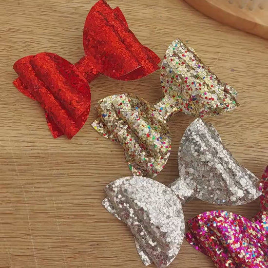 Sparkly Baby Bows, Glitter Bows, Christmas Bows, Party Bows, Girls Sparkly Bows, Baby Hair Clips, Toddler Hair Clips, Gold Bows, Glittery