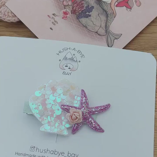 Mermaid Hair Clip, Mermaid Shell Hair Clip, Mermaid Party Hair Clip, Toddler Hair Clips, Girls Hair Clips, Mermaid Costume, Sequin Hair Clip