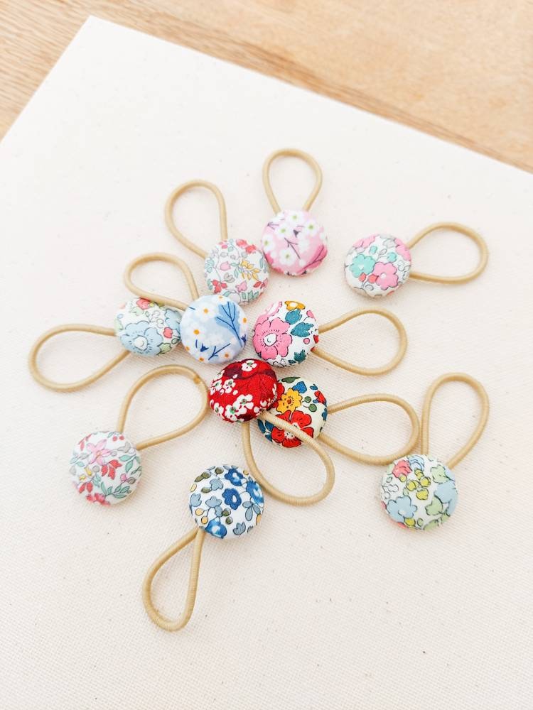 Liberty Hair Bobbles, Toddler Hair Bands, Button Hair Bobbles, Mini Hair Bands, Hair Ties, Elastics, Liberty London Fabric - Pick & Mix