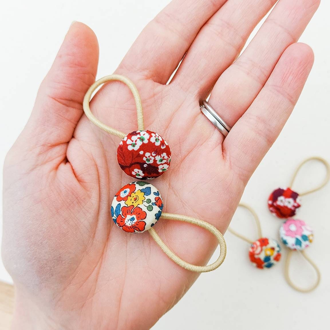 Liberty Hair Bobbles, Toddler Hair Bands, Button Hair Bobbles, Mini Hair Bands, Hair Ties, Elastics, Liberty London Fabric - Pick & Mix