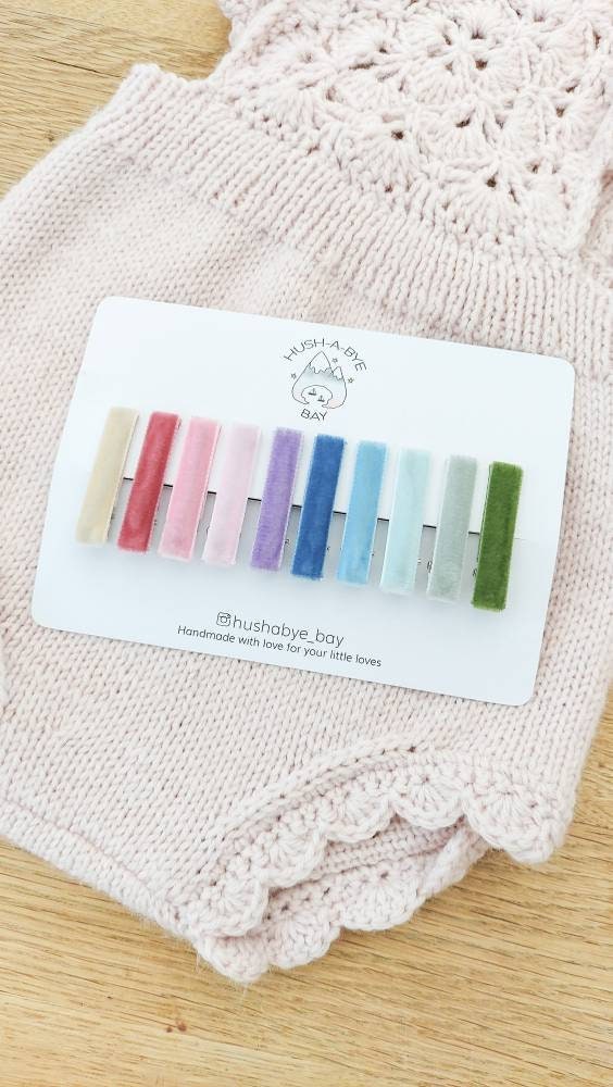 Velvet Hair Clips, Fringe Clips, Toddler Hair Clips, Baby Hair Clips, Hair Clip Set, Multicoloured hair clips, Velvet fringe, Barrettes