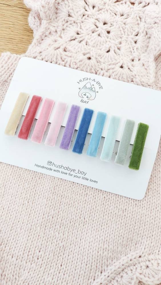 Velvet Hair Clips, Fringe Clips, Toddler Hair Clips, Baby Hair Clips, Hair Clip Set, Multicoloured hair clips, Velvet fringe, Barrettes