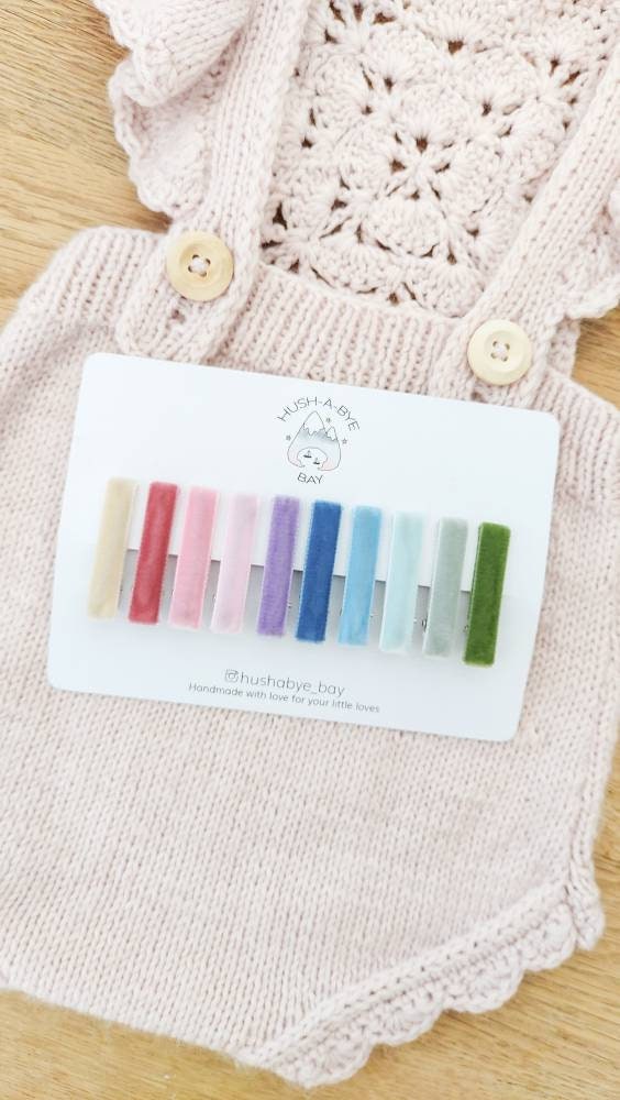 Velvet Hair Clips, Fringe Clips, Toddler Hair Clips, Baby Hair Clips, Hair Clip Set, Multicoloured hair clips, Velvet fringe, Barrettes