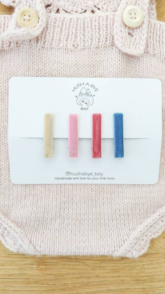 Velvet Hair Clips, Fringe Clips, Toddler Hair Clips, Baby Hair Clips, Hair Clip Set, Multicoloured hair clips, Velvet fringe, Barrettes