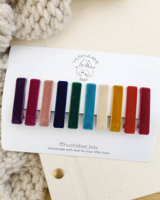 Velvet Hair Clips, Autumn Fringe Clips, Toddler Hair Clips, Baby Hair Clips, Hair Clip Set, Winter Hair Clips, Christmas, Barrettes