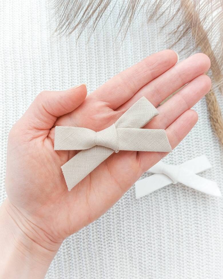 Linen Hair Bows, Neutral Hair Bows, Linen Bow, Nude Bow, Ivory Bow, Baby Bows, Toddler Bow, Baby Hair Bows, Bow Hair Clips, Bow Set