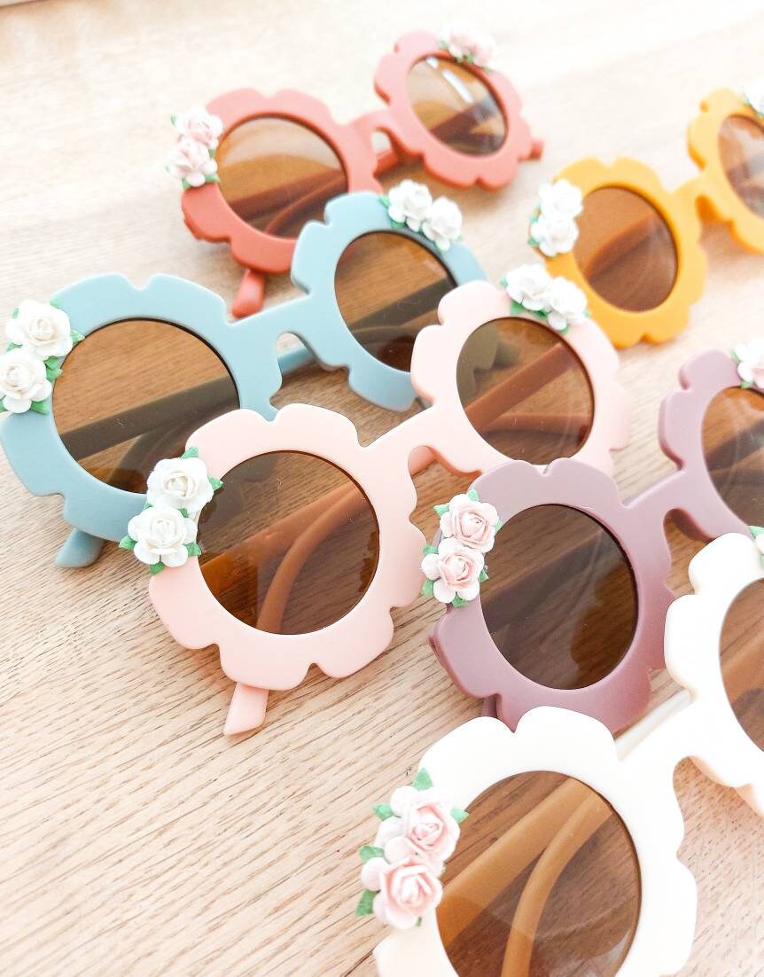 Baby Sunglasses, Flower Sunglasses, Toddler Sunglasses, Vintage Sunglasses, Retro 60s Style, Girls Sunglasses, Flower Power