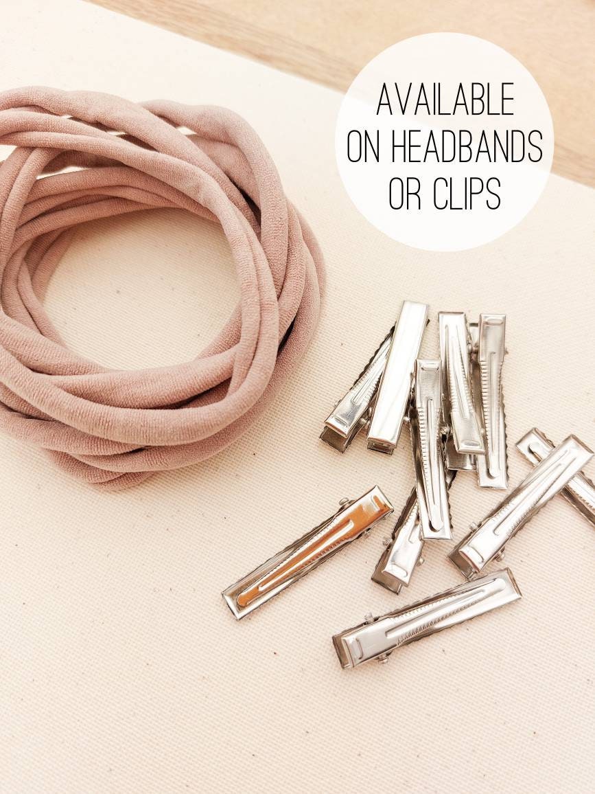 Velvet Bows - clips or headbands, Baby Hair Clips, Newborn Bows, Newborn Headband, Baby Bows, Baby Headband, Fringe Clips, Toddler Barrettes