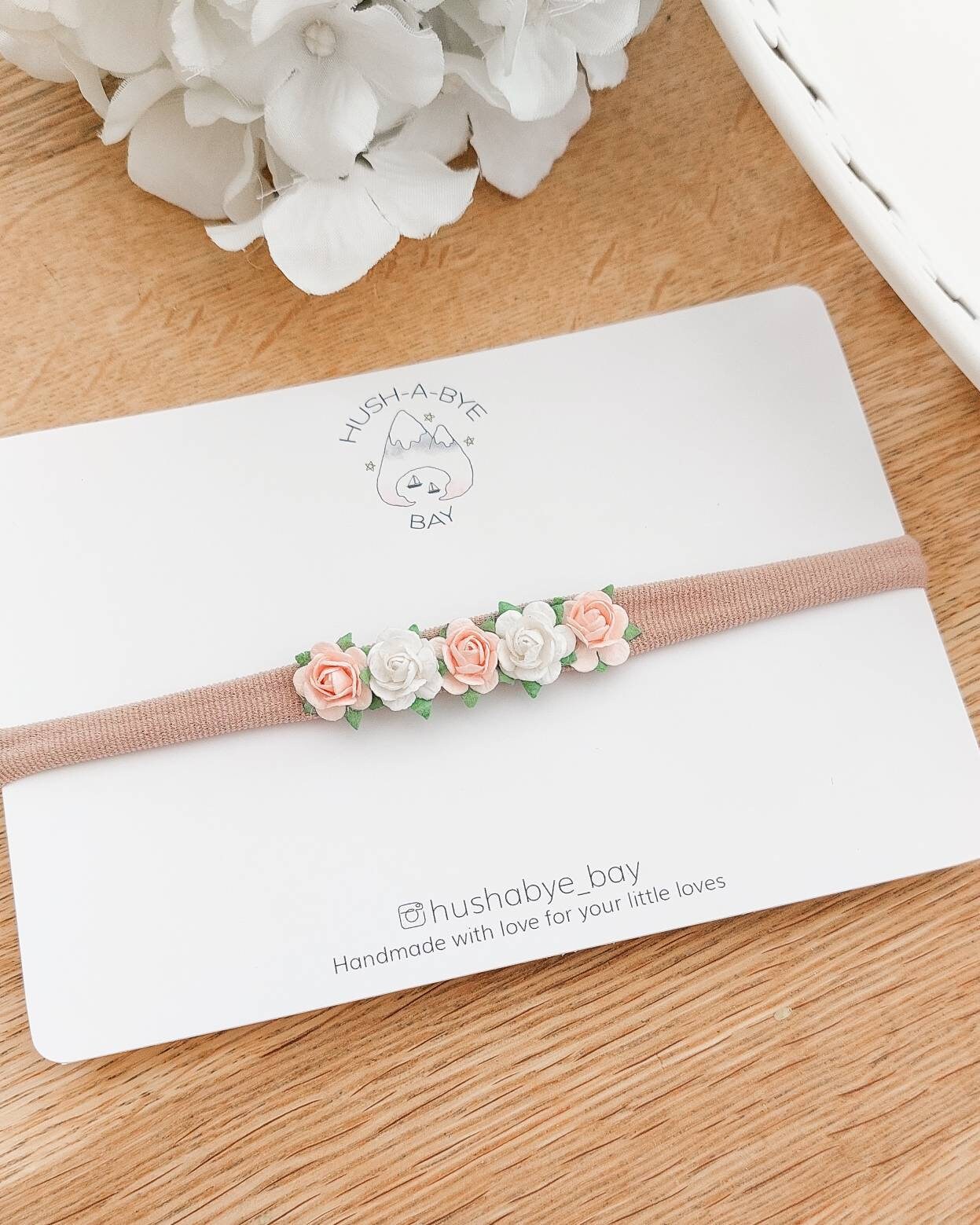 Baby Flower Headband, Newborn Flower Headband, Newborn Headband, Dainty Headband, Baby Headband, Soft Nylon Headband, Baby Hair Accessories