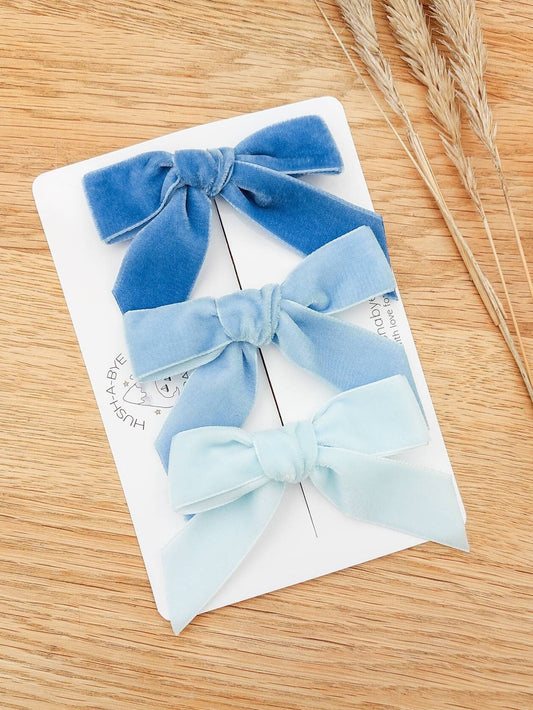 Blue Velvet Hair Bows, Blue Hair Bows, Velvet Bows, Blue Bow, Baby Bows, Toddler Hair Bows, Girls Hair Bows, Flower Girl Bows, Cornflower