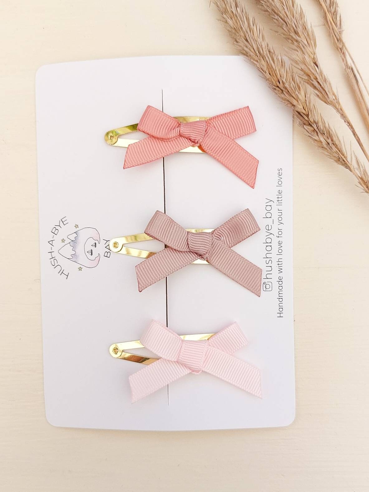 Pink Hair Bows, Pink Bow Snap Clips, Pink Bows, Baby Bows, Toddler Hair Bows, Girls Hair Bows, Baby Snap Clips, Barrettes, Fringe Clips