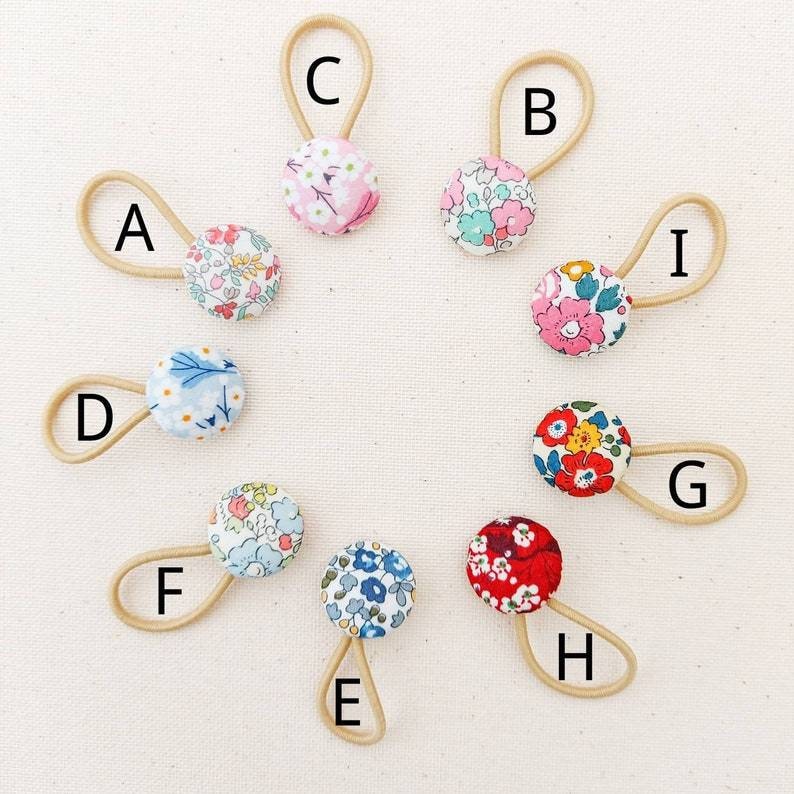 Liberty Hair Bobbles, Toddler Hair Bands, Button Hair Bobbles, Mini Hair Bands, Hair Ties, Elastics, Liberty London Fabric - Pick & Mix