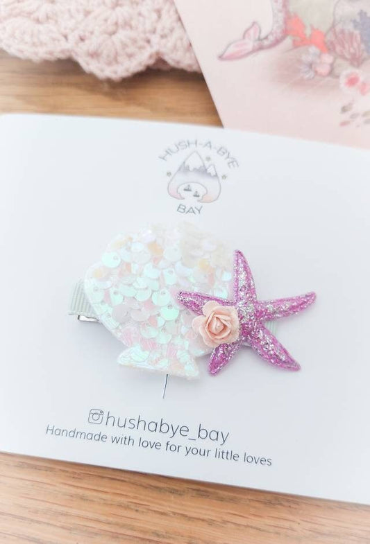 Mermaid Hair Clip, Mermaid Shell Hair Clip, Mermaid Party Hair Clip, Toddler Hair Clips, Girls Hair Clips, Mermaid Costume, Sequin Hair Clip