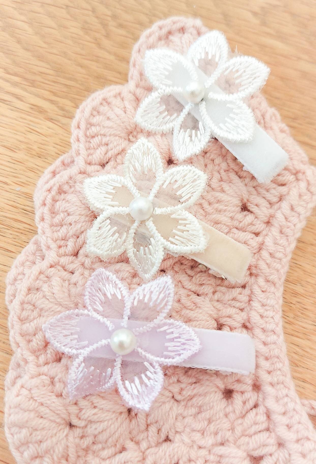 Flower Hair Clips, Tulle Flower Hair Clip, Girls Hair Clips, Toddler Hair Clips, Flower and Pearl Hair Clips, Baby Hair Clips, Baby Barrette
