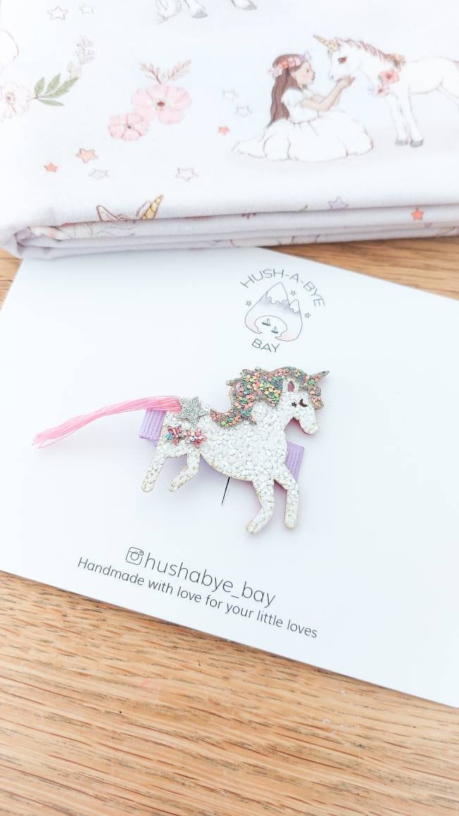 Unicorn Hair Clip, Glitter Unicorn Hair Clip, Girls Hair Clip, Toddler Hair Clips, Unicorn Gifts, Unicorn Barrette, Baby Hair Clips, Pony