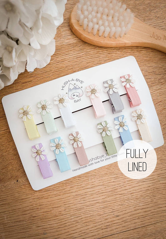 Baby Hair Clips, Fully Lined Clips, Baby Fringe Clips, First Hair Clips, Tiny Hair Clips, Toddler Clips, Gentle Hair Clips, Hair Clip Set