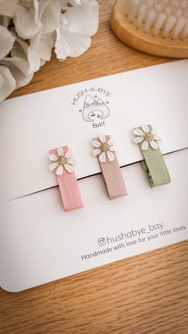 Baby Hair Clips, Fully Lined Clips, Baby Fringe Clips, First Hair Clips, Tiny Hair Clips, Toddler Clips, Gentle Hair Clips, Hair Clip Set