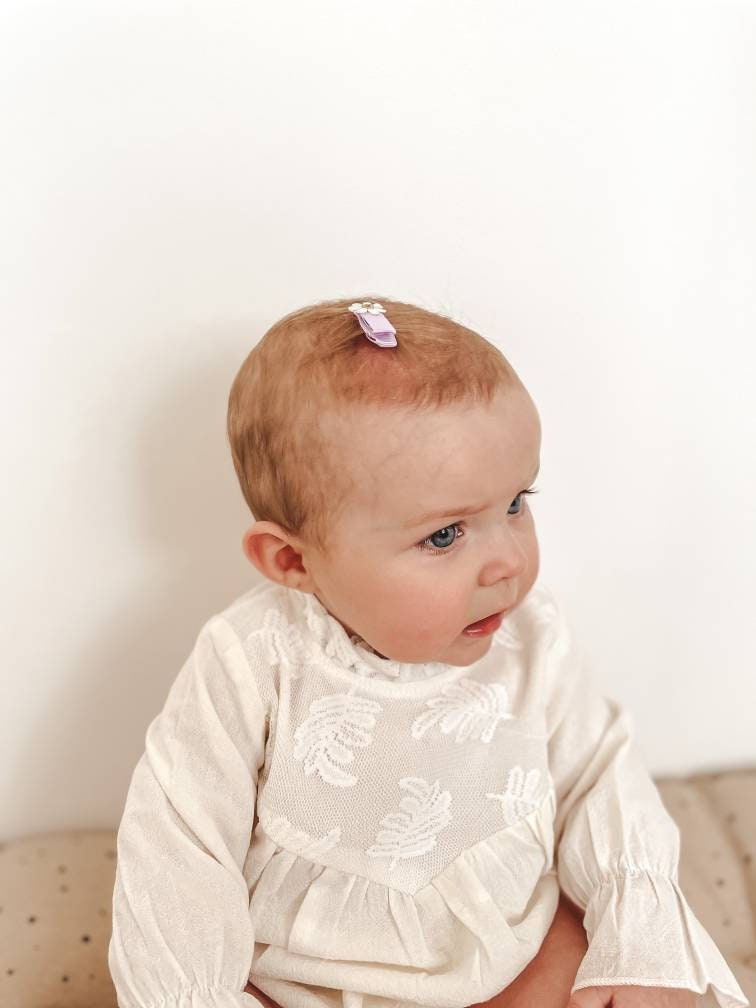 Baby Hair Clips, Fully Lined Clips, Baby Fringe Clips, First Hair Clips, Tiny Hair Clips, Toddler Clips, Gentle Hair Clips, Hair Clip Set