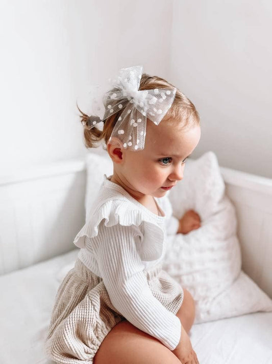 Girls Hair Bows, Tulle Bow, Baby Hair Bows, Party Bows, Sparkly Bow, Net Bows, Toddler Hair Bows, Christening Bows, Big Bows, Flower Girl