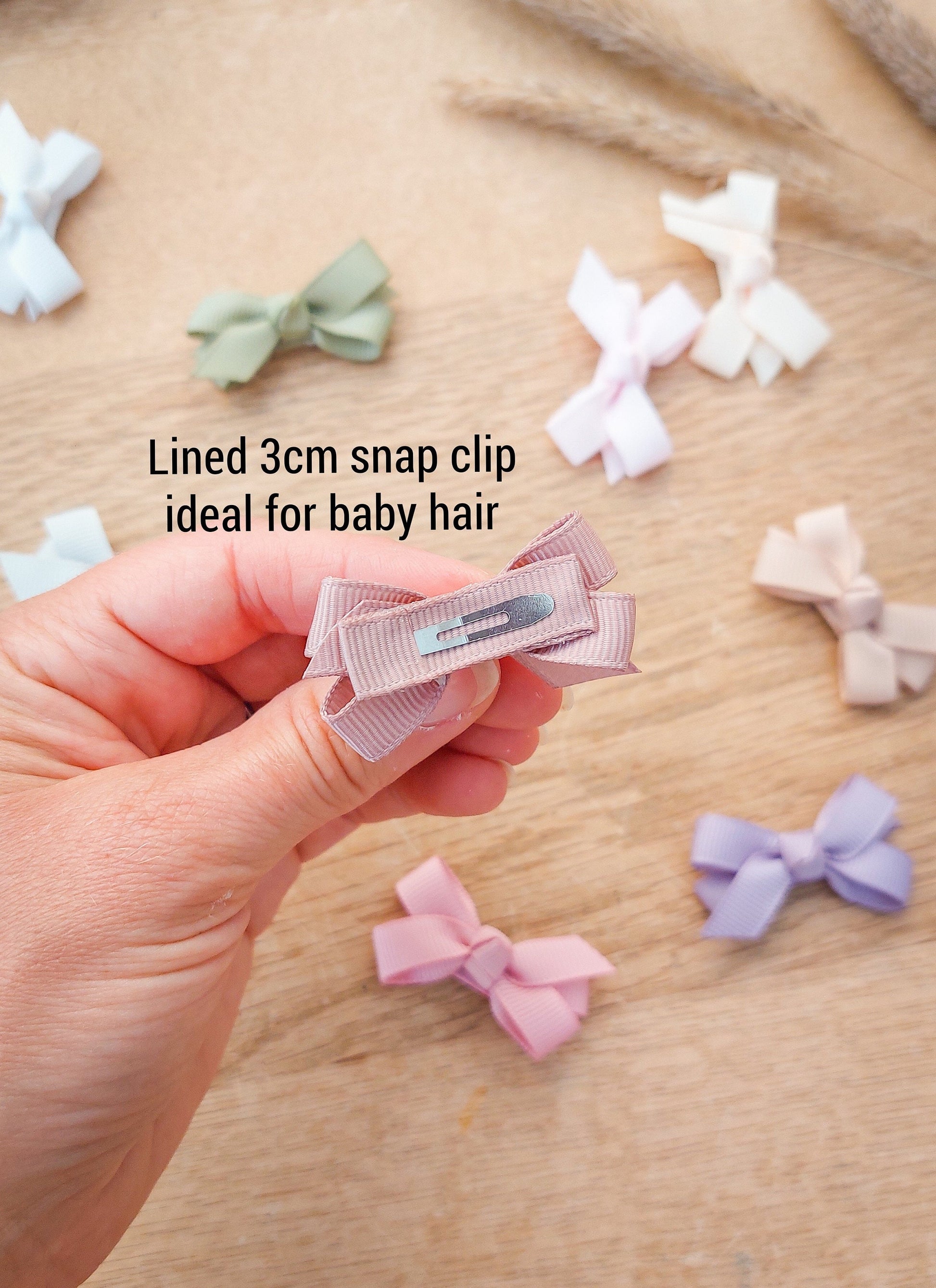 Baby Bows, Baby Hair Clips, Bow Snap Clips, Baby Fringe Clips, First Hair Bows, Toddler Hair Clips, Gentle Hair Clips, Mini Baby Bows